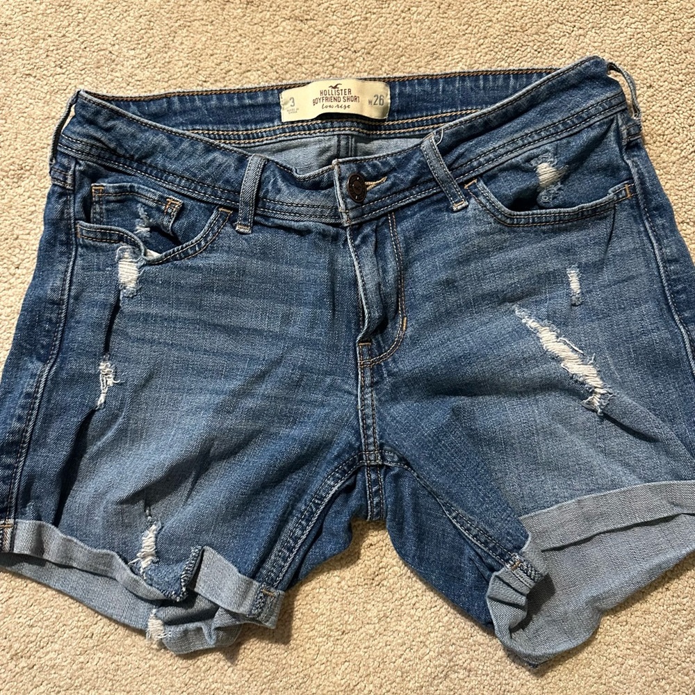 Hollister Blue Distressed Jean Shorts